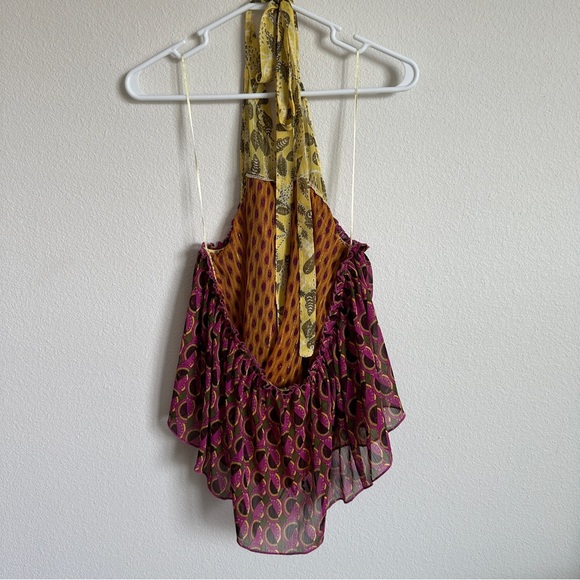 NWT Zara chemise geometric boho hippie open back halter top - Picture 6 of 7